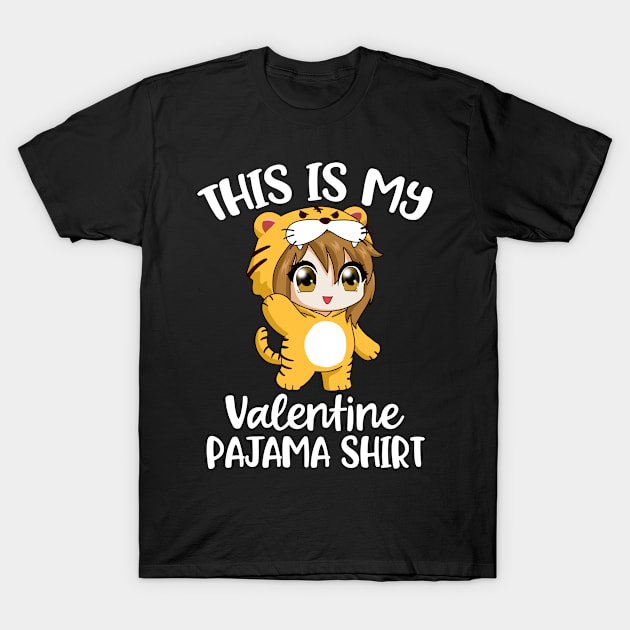 Valentine Tiger Pajama Funny Tiger Gift T-Shirt by CatRobot